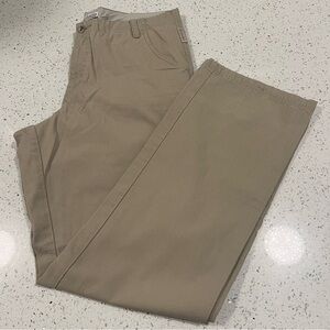 COLUMBIA Chino Khaki Pants Straight Wide Leg | Tan | Regular Women's Size 10
